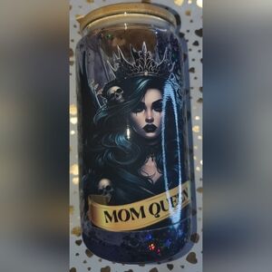 Hand pressed 20oz snow globe glass cup